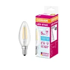 Лампа светодиодная филаментная LED STAR Classic B 5W, прозрачная колба, Е14 LEDSCLB50 5W/840 230V FIL E1410X1RU | 4058075116702 | Osram