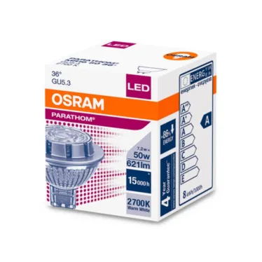 Лампа светодиодная напряжение 12В PARATHOM MR16 50 non-dim 36° 7 2W/827 GU5.3 | 4052899957817 | Osram