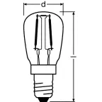 Лампа светодиодная PARATHOM SPECIAL T26 FIL 10 non-dim 1, 3W/827 E14 | 4058075042384 | Osram
