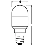 Лампа светодиодная PARATHOM SPECIAL T26 FR 20 non-dim 2, 3W/827 E14 | 4052899961289 | Osram