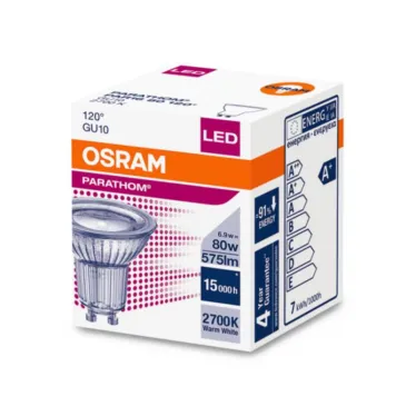Лампа светодиодная PARATHOM PAR16 80 non-dim 120° 6, 9W/827 GU10 | 4058075815872 | Osram