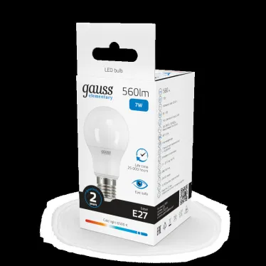 Лампа светодиодная LED Elementary A60 7W E27 560lm 6500K | 23237A | Gauss