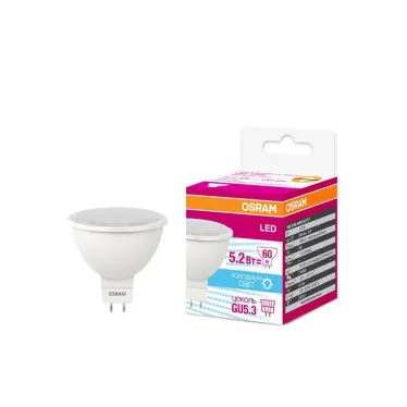 Лампа светодиодная LED STAR MR16 5, 110°, 220-240 вольт, GU5, 3 LSMR1660110 5, 2W/840230VGU5.310X1RU | 4058075129153 | Osram