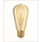 Лампа светодиодная LED, филаментная, золотистая Vintage 1906 LED dim CL Edison FIL GOLD 55 dim 7, 5W/825 E27 | 4052899972360 | Osram