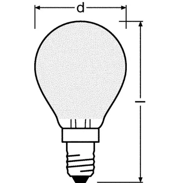 Лампа светодиодная LED STAR+ CL P CRI90GL FR 40 non-dim 5W/927 E14 | 4058075813694 | Osram