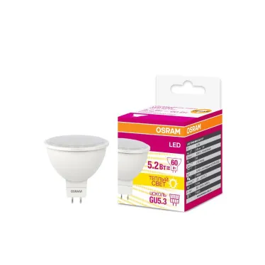 Лампа светодиодная LED STAR MR16 5, 110°, 220-240 вольт, GU5, 3 LSMR1660110 5, 2W/830230VGU5.310X1RU | 4058075129122 | Osram