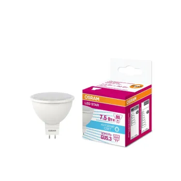 Лампа светодиодная LED 7,5W/840 220V LS MR16 110° GU5.3 700Лм d50x41 | 4058075229099 | Osram