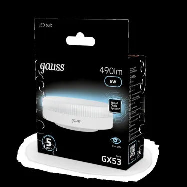 Лампа светодиодная LED 6Вт GX53 220В 4100К | 108008206 | Gauss