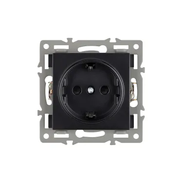 Механизм электрической розетки SCT-MEU1-PL-BK (250V, 16A) (Arlight, -)