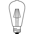 Лампа светодиодная LED, филаментная, золотистая, Vintage 1906 LED CL Edison FIL GOLD 37 non-dim 4W/825 E27 | 4052899962095 | Osram