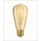 Лампа светодиодная LED, филаментная, золотистая, Vintage 1906 LED CL Edison FIL GOLD 37 non-dim 4W/825 E27 | 4052899962095 | Osram