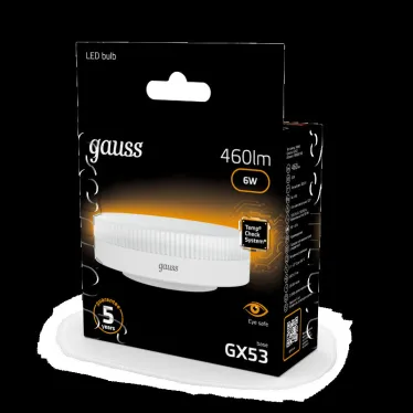 Лампа светодиодная LED 6Вт GX53 220В 2700К | 108008106 | Gauss