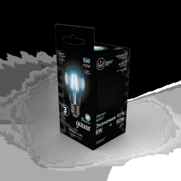 Лампа светодиодная LED 6Вт E27 220В 4100К A60 | 102802206 | Gauss