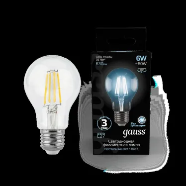 Лампа светодиодная LED 6Вт E27 220В 4100К A60 | 102802206 | Gauss