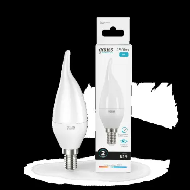 Лампа светодиодная LED 6Вт E14 220В 4100К Elementary свеча на ветру | 34126 | Gauss