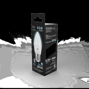 Лампа светодиодная LED 6,5Вт E27 220В 4100К свеча | 103102207 | Gauss