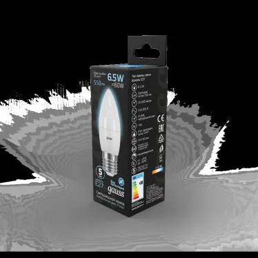 Лампа светодиодная LED 6,5Вт E27 220В 4100К свеча | 103102207 | Gauss