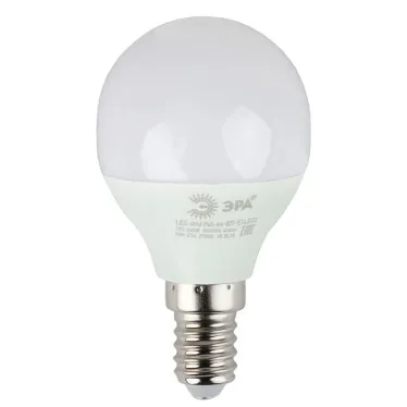 Лампа cветодиодная ECO LED P45-6W-840-E14 (диод, шар, 6Вт, нейтр, E14) (10/100/3000) | Б0019077 | ЭРА