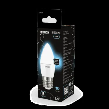 Лампа светодиодная LED 6,5Вт E27 220В 4100К свеча | 103102207 | Gauss
