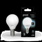 Лампа светодиодная LED 6,5Вт E14 220В 4100К шар | 105101207 | Gauss