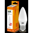 Лампа светодиодная LED 5Вт Е27 220В 3000К C35 свеча | LLE-C35-5-230-30-E27 | IEK