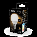 Лампа светодиодная LED 6,5Вт E14 220В 2700К шар | 105101107 | Gauss