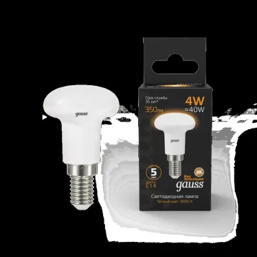 Лампа светодиодная LED 4Вт E14 220В 2700К Reflector R39 | 106001104 | Gauss