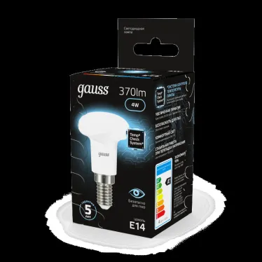Лампа светодиодная LED 4Вт E14 220В 4100К Reflector R39 | 106001204 | Gauss