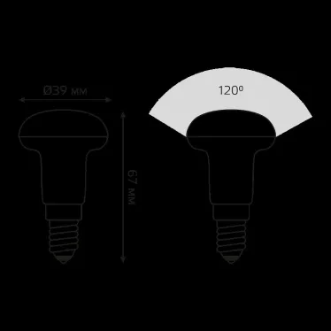 Лампа светодиодная LED 4Вт E14 220В 4100К Reflector R39 | 106001204 | Gauss