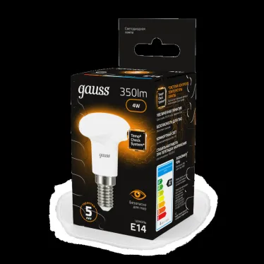 Лампа светодиодная LED 4Вт E14 220В 2700К Reflector R39 | 106001104 | Gauss