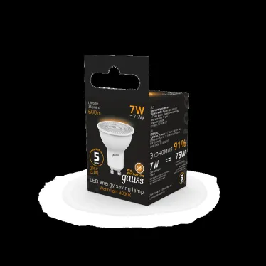 Лампа светодиодная LED 7Вт GU10 220В 2700К MR16 | 101506107 | Gauss
