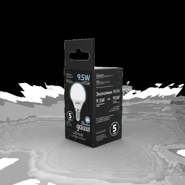 Лампа светодиодная LED 9.5Вт E14 220В 4100К Globe | 105101210 | Gauss
