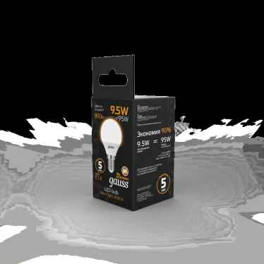 Лампа светодиодная LED 9.5Вт E14 220В 3000К Globe | 105101110 | Gauss