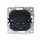 BRITE Розетка 1 пост с заземлением с защитными шторками 16А с USB A+A 5В 3,1А РЮш10-2-БрБ белый