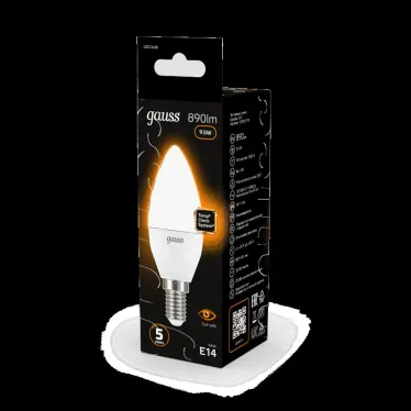 Лампа светодиодная LED 9.5Вт E14 220В 3000К Candle (свеча) | 103101110 | Gauss