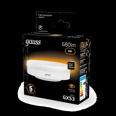 Лампа светодиодная LED 8Вт GX53 220В 2700К | 108008108 | Gauss