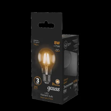 Лампа светодиодная LED 8Вт E27 220В 2700К A60 | 102802108 | Gauss