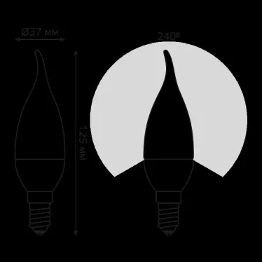 Лампа светодиодная LED 8Вт E14 220В 4100К Elementary свеча на ветру | 34128 | Gauss