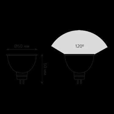 Лампа светодиодная LED 5Вт GU5.3-dim 220В 3000К MR16 диммируемая | 101505105-D | Gauss
