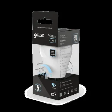 Лампа светодиодная LED 7Вт E27 220В 4100К шар, диммируемая | 105102207-D | Gauss