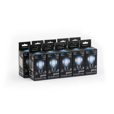 Лампа светодиодная LED 7Вт E27 220В 4100К шар | 105802207 | Gauss