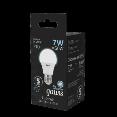 Лампа светодиодная LED 7Вт E27 220В 4100К A60 | 102502207 | Gauss