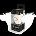 Лампа светодиодная LED 7Вт E27 220В 3000К шар, диммируемая | 105102107-D | Gauss