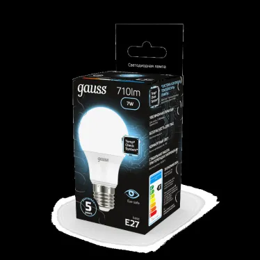 Лампа светодиодная LED 7Вт E27 220В 4100К A60 | 102502207 | Gauss