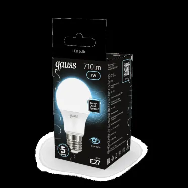 Лампа светодиодная LED 7Вт E27 220В 4100К A60 | 102502207 | Gauss