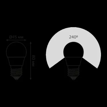 Лампа светодиодная LED 7Вт E27 220В 2700К шар, диммируемая | 105102107-S | Gauss