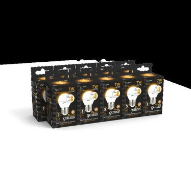 Лампа светодиодная LED 7Вт E27 220В 2700К шар, диммируемая | 105102107-S | Gauss
