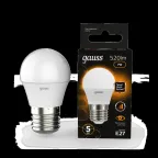 Лампа светодиодная LED 7Вт E27 220В 2700К шар, диммируемая | 105102107-S | Gauss