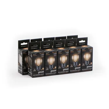 Лампа светодиодная LED 7Вт E27 220В 2700К шар | 105802107 | Gauss