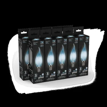 Лампа светодиодная LED 7Вт E14 220В 4100К свеча на ветру | 104801207 | Gauss